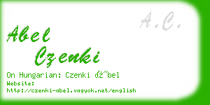 abel czenki business card